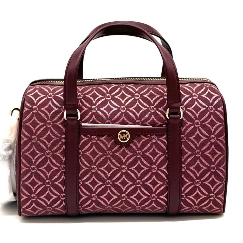 Michael Kors Medium Travel Duffle Satchel Bag Ox Blood Multi